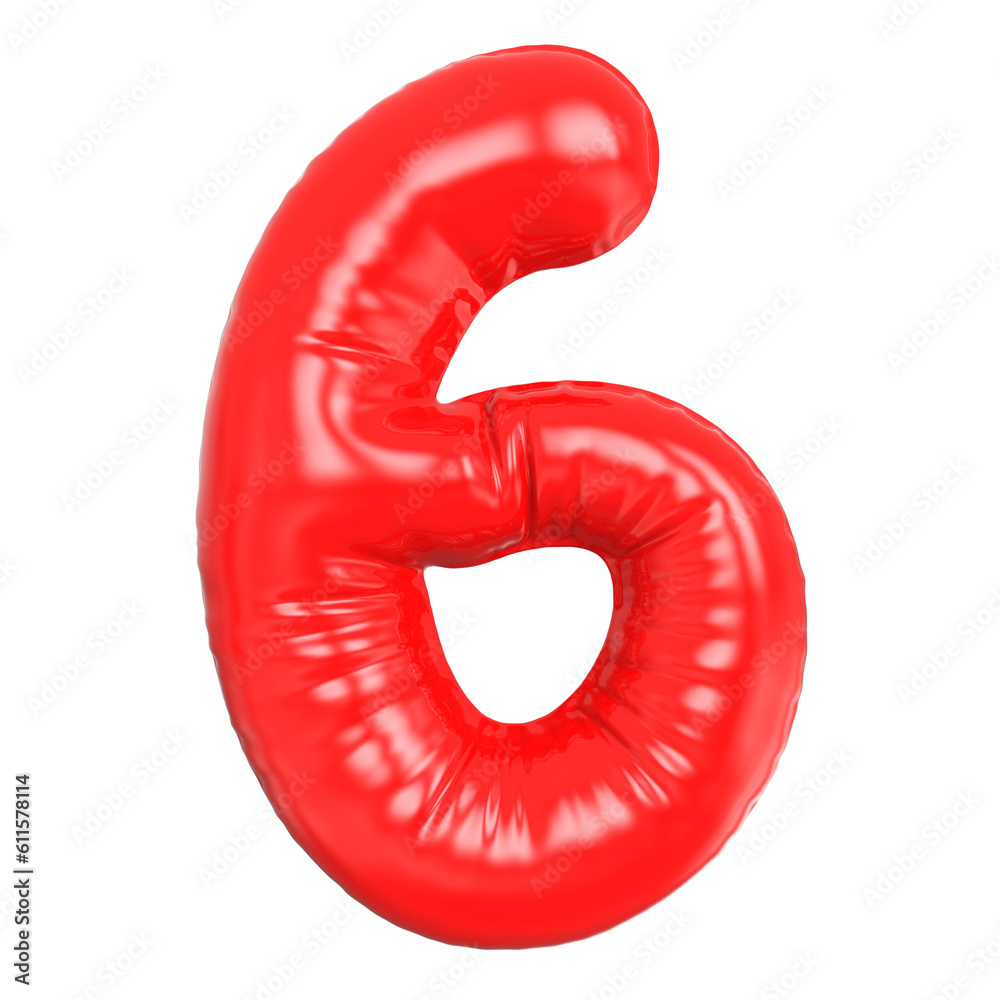 6 Number Balloon red 6 Number Balloon red