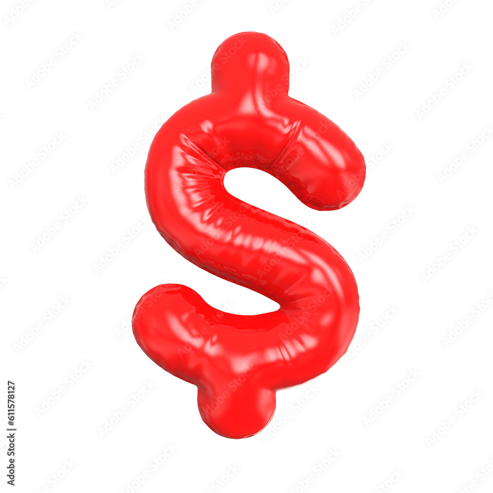 Symbol Dollar Balloon red