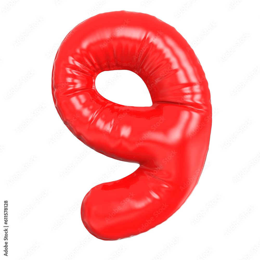 9 Number Balloon red 9 Number Balloon red