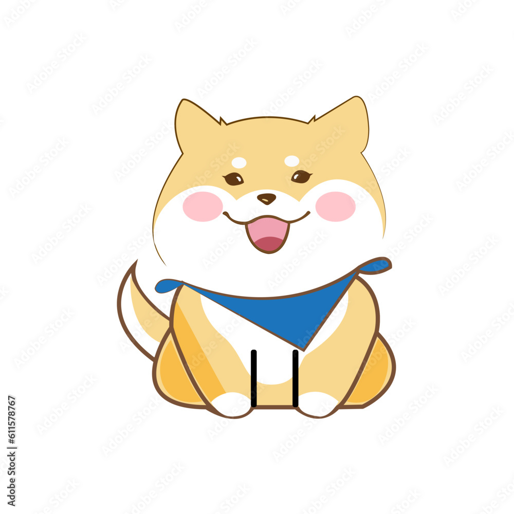 Happy cartoon puppy sitting Happy cartoon puppy sitting
