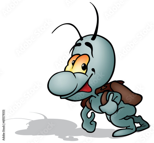 Gray Beetle with a School B...