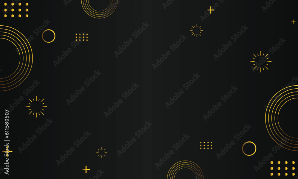 Obraz premium abstract gold geometric on black background