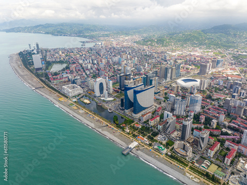 Aerial view of new Batumi Boulevard. Georgia 2023 summer © Microscope