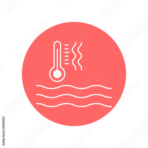 Sea temperature Vector Icon easily modify

