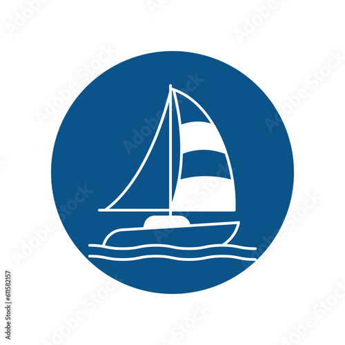 Yacht Vector Icon easily modify

