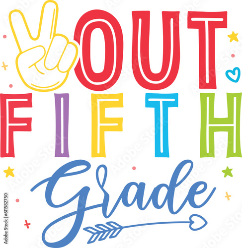 Peace out fifth grade kindergarten svg bundle