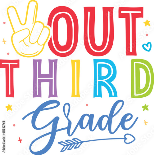 Peace out third grade kindergarten svg bundle