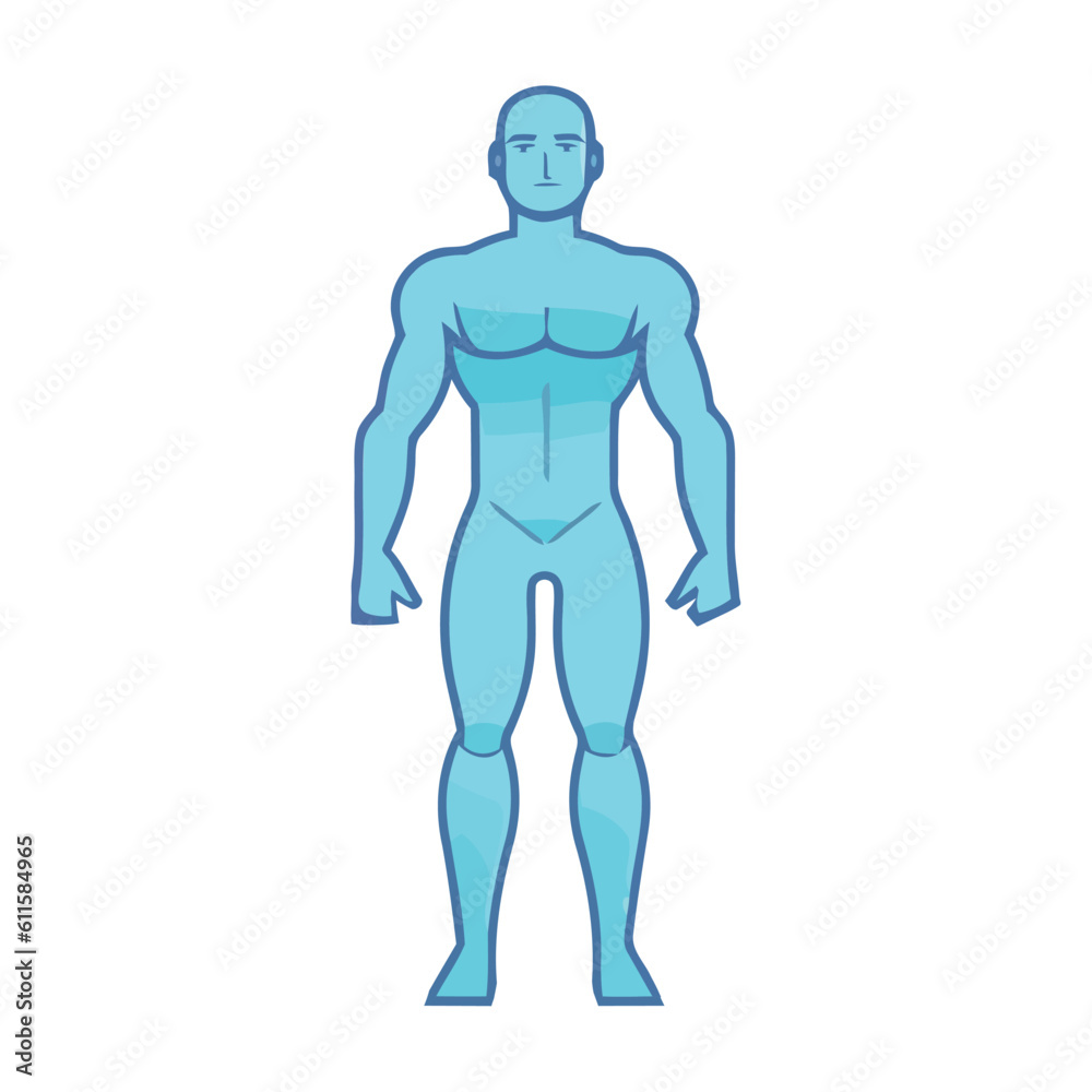 Muscular man standing, strength and success Muscular man standing, strength and success