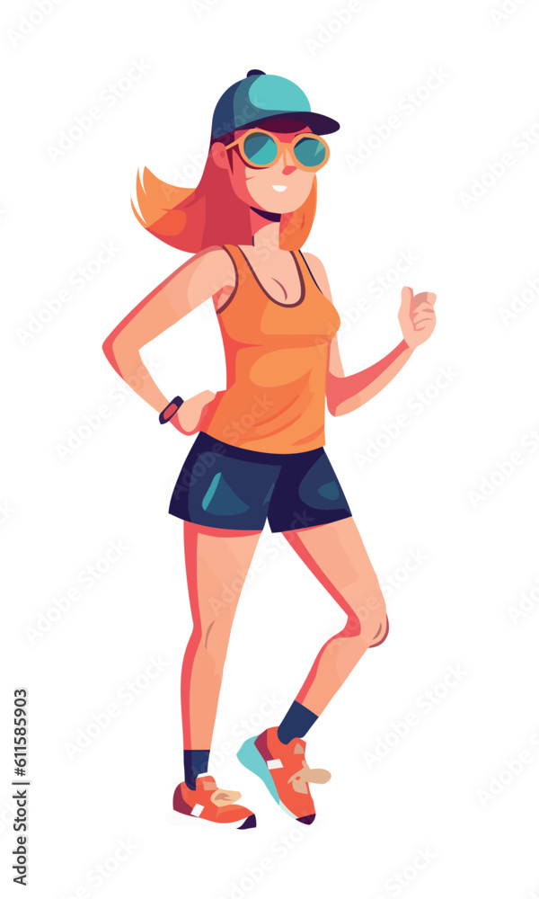 One person running with speed and happiness One person running with speed and happiness