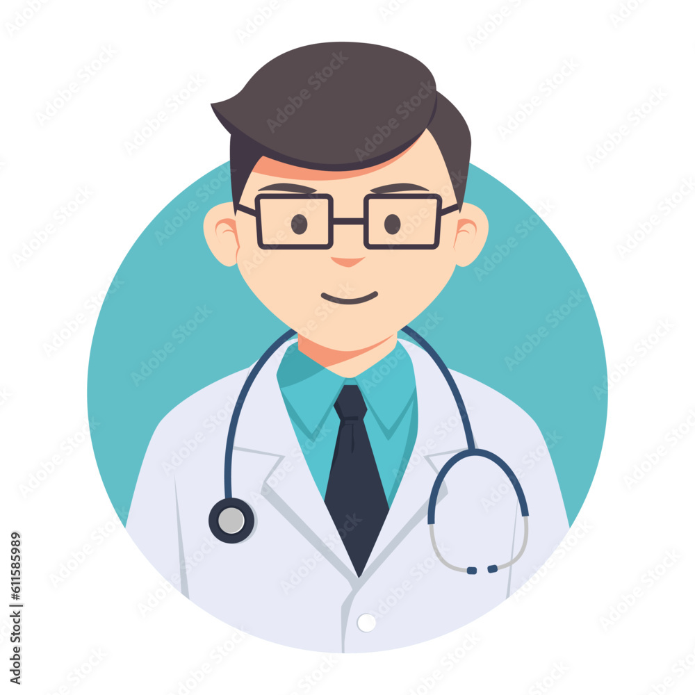 Medical male doctor with a stethoscop cute character design flat style, suitable for international doctor day Medical male doctor with a stethoscop cute character design flat style, suitable for international doctor day