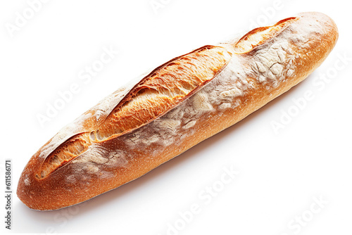 Ai generative. French baguette on white