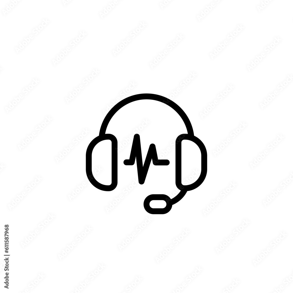 communication headset sign symbol vector communication headset sign symbol vector