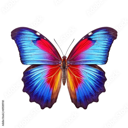 Colorful butterfly isolated on transparent background, created with generative AI © MiraCle72