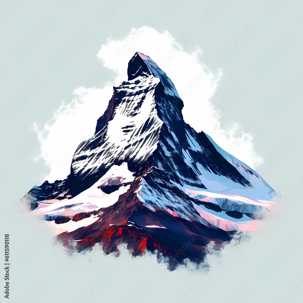Illustration of beautiful view of Matterhorn, Switzerland