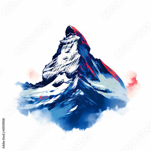 Illustration of beautiful view of Matterhorn, Switzerland
