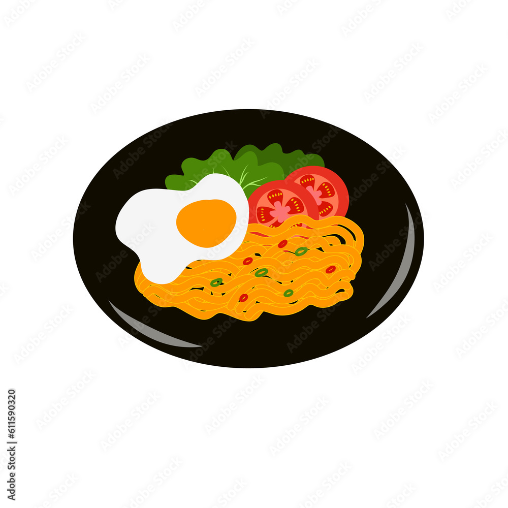 Fried noodles with egg Fried noodles with egg