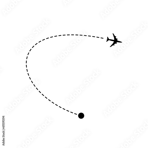 Air flight vector icon. route illustration sign. air tickets symbol. travel logo or mark.