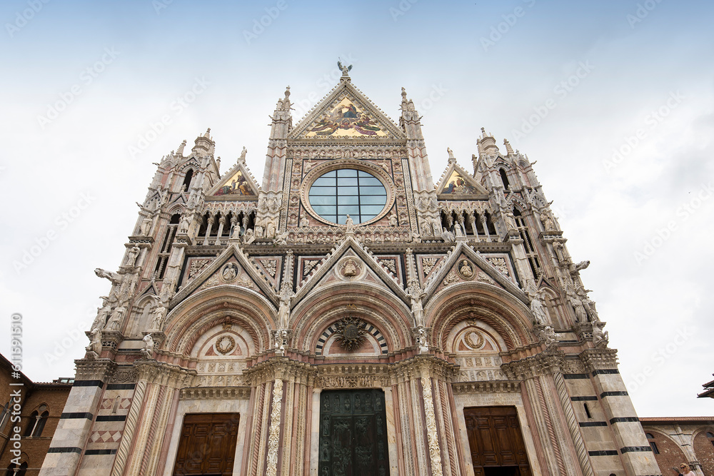 exteriors and details of Siena cathedral, Siena, Italy