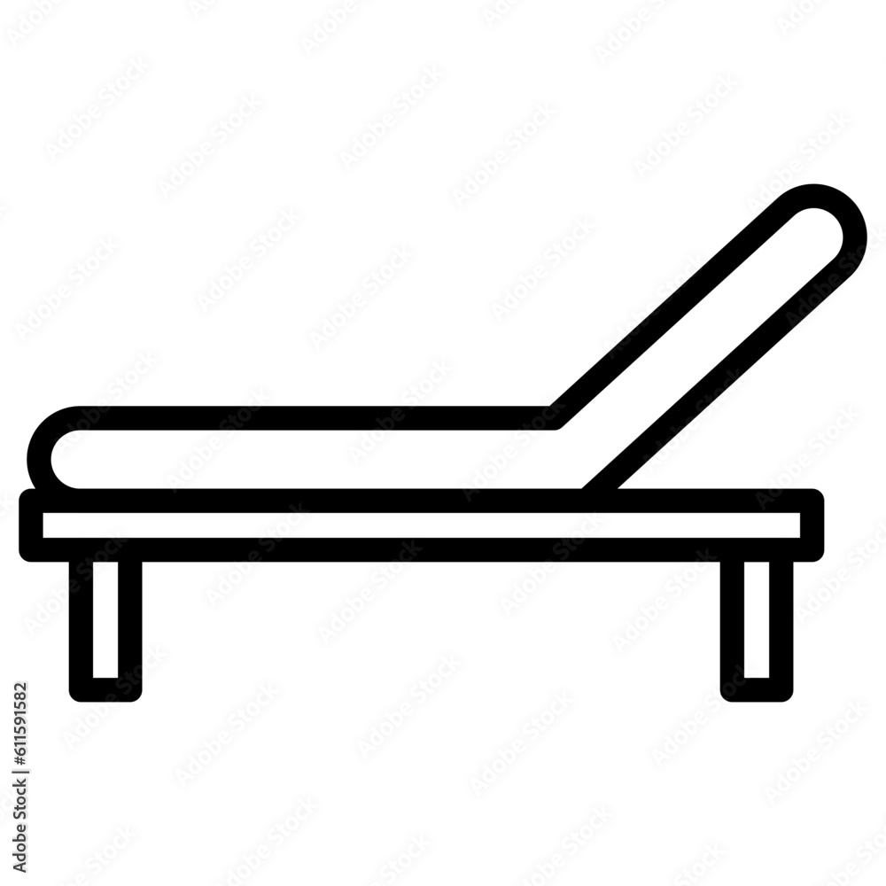 lounger icon illustration vector with line style lounger icon illustration vector with line style