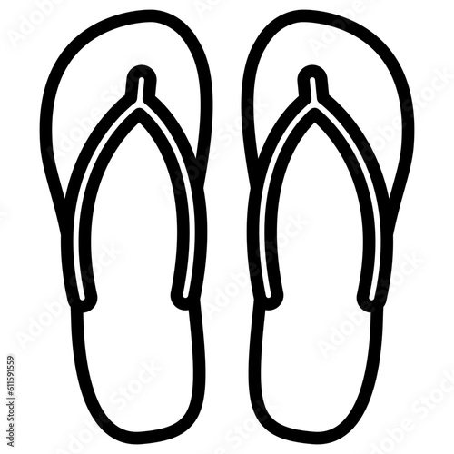sandal icon illustration vector with line style