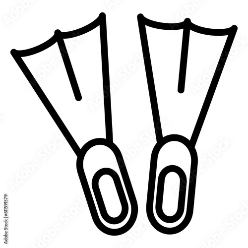 fins icon illustration vector with line style