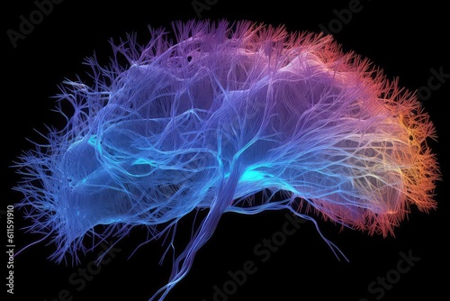 Human brain nerve tracts