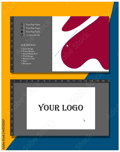 Business card template, business card design for graphic designer