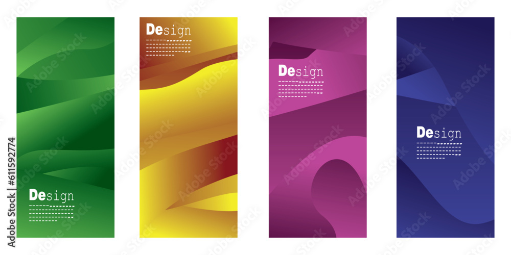 Set rollup banner template creative 
design, abstract gradient background