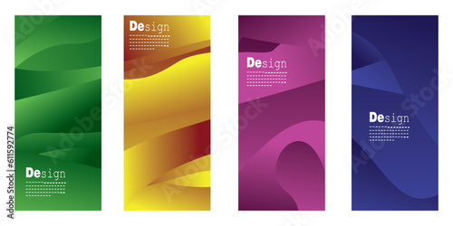 Set rollup banner template creative design, abstract gradient background