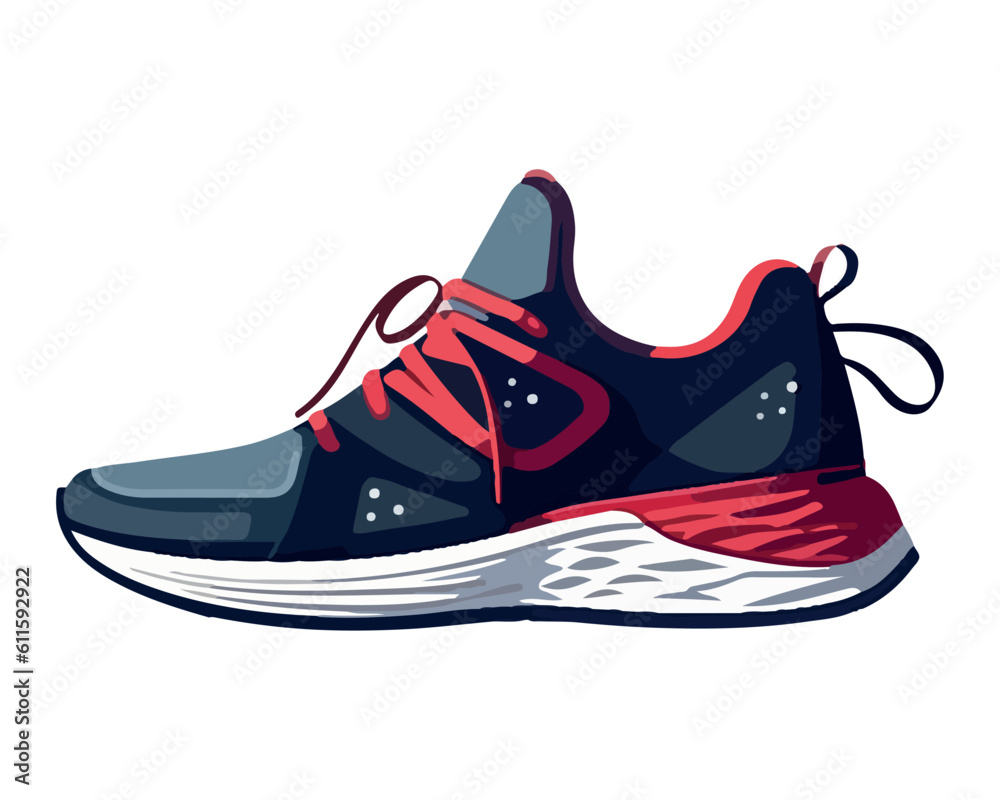 Modern sports shoe design with shoelace symbol