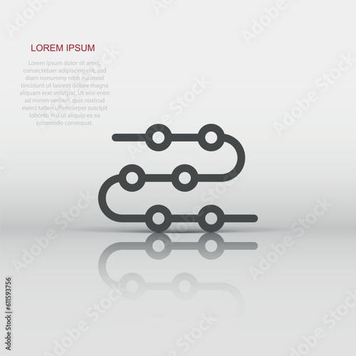 Timeline icon in flat style. Progress vector illustration on white isolated background. Diagram business concept.