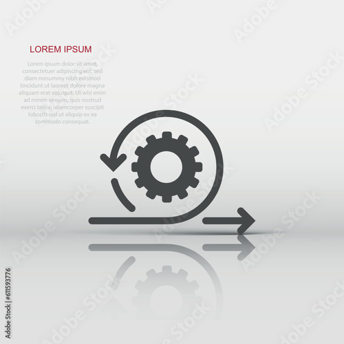 Agile icon in flat style. Flexible vector illustration on white isolated background. Arrow cycle business concept.