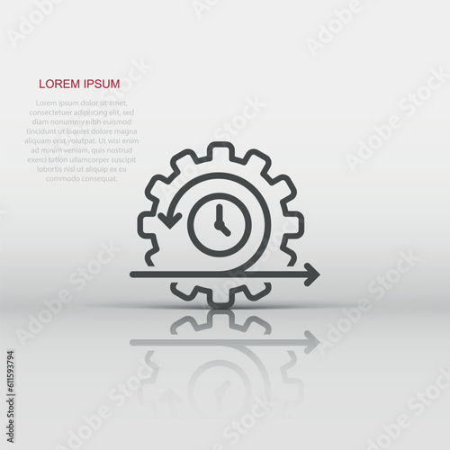 Agile icon in flat style. Flexible vector illustration on white isolated background. Arrow cycle business concept.