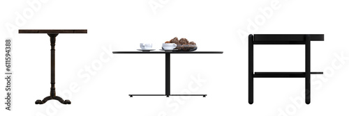 coffee table isolated on white background, 3D illustration, cg render