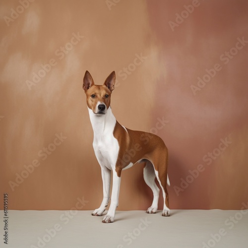 Basenji in full length  photography  studio photo. AI generated.