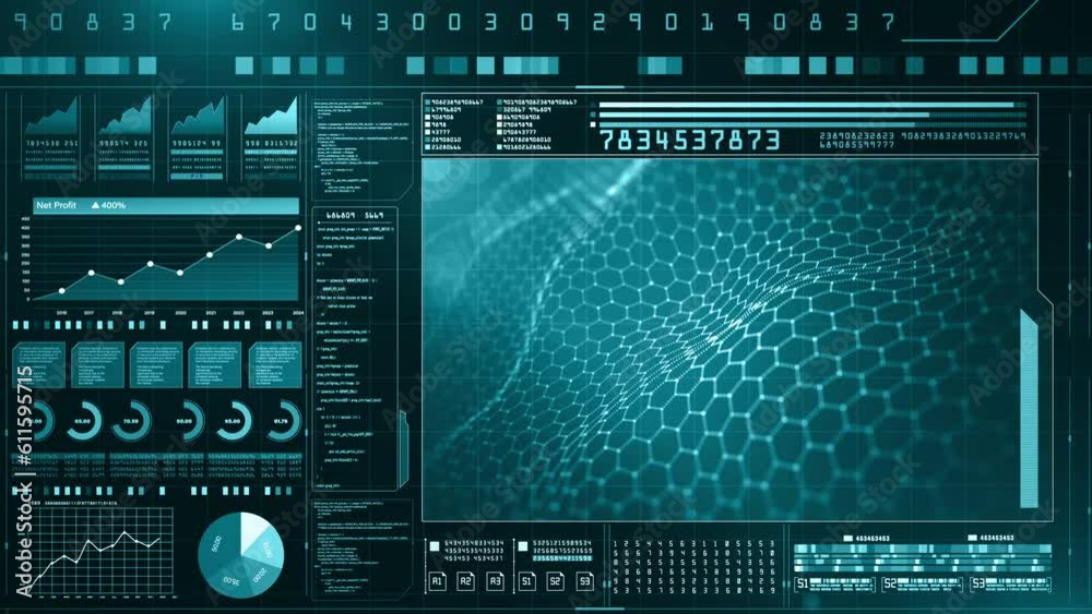 HUD User Interface Technology Digital Data Background, Future Technology Concept Infographics Data Visualization, Motion Background for Computer Desktop Screen, 4k HUD User Interface Technology Digital Data Background, Future Technology Concept Infographics Data Visualization, Motion Background for Computer Desktop Screen, 4k