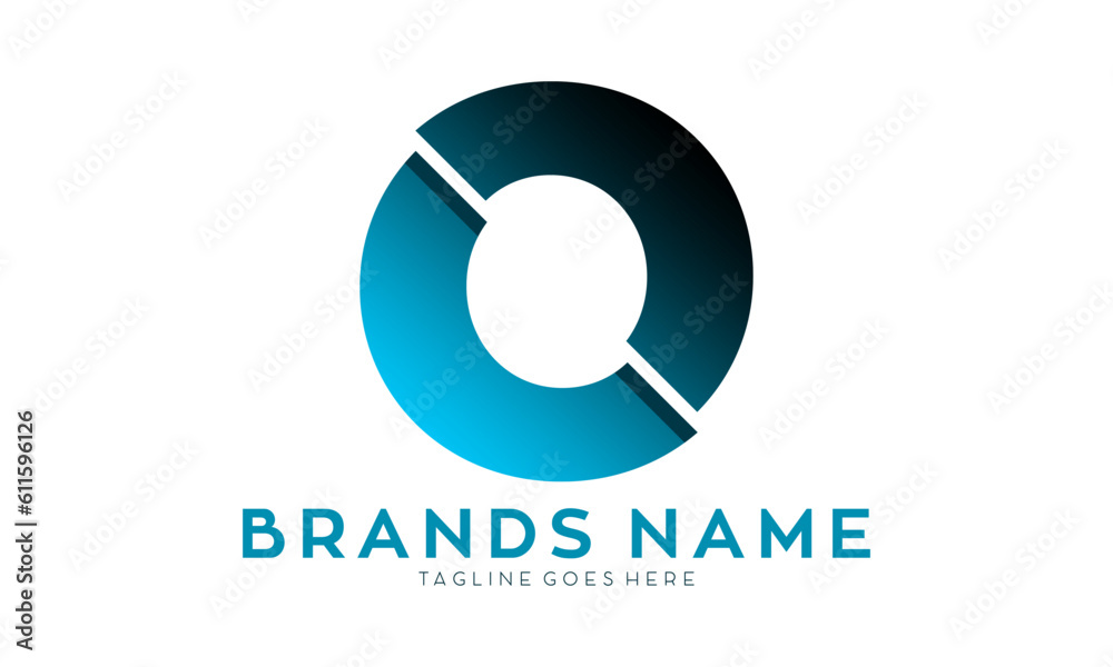 Letter O alphabet with fracture effect vector logo Letter O alphabet with fracture effect vector logo