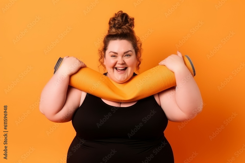 Happy overweight smiling woman. Generate Ai Happy overweight smiling woman. Generate Ai