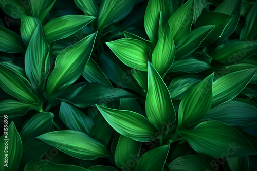 Green leaves pattern background  Natural background and wallpaper. AI generated