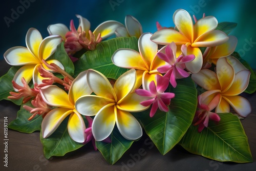 Hawaii garland flowers art. Generate Ai