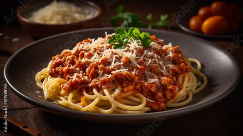 A plate of steaming noodles coated in a delicious tomato sauce and sprinkled with Parmesan cheese