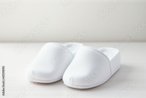 White home slippers. Generate Ai