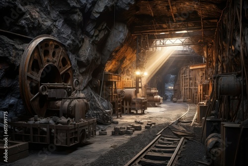 Interior mine. Generate Ai