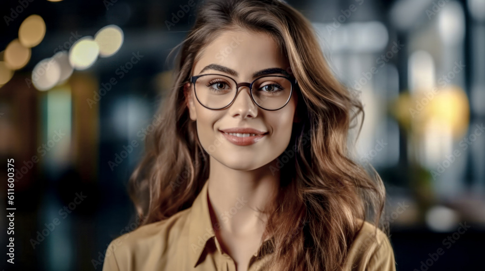 Young Successful and good-looking Woman Team Leader Start-up CEO Lawyer Boss in an office with Staff Generative AI Digital Art Background Illustration Young Successful and good-looking Woman Team Leader Start-up CEO Lawyer Boss in an office with Staff Generative AI Digital Art Background Illustration