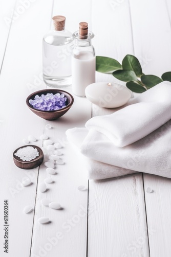 Beauty treatment items for spa procedures. Generative AI