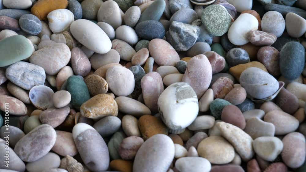 Surface Of Smooth Colorful Sea Stones Rotates Around Video In 4K Resolution Surface Of Smooth Colorful Sea Stones Rotates Around Video In 4K Resolution