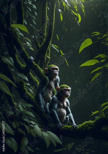 Monkey in Jungle Generative Art