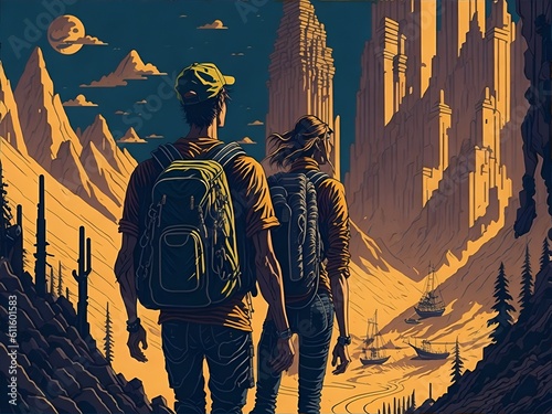 Friends Trekking Generative Art