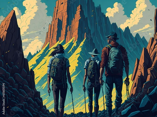 Friends Trekking Generative Art