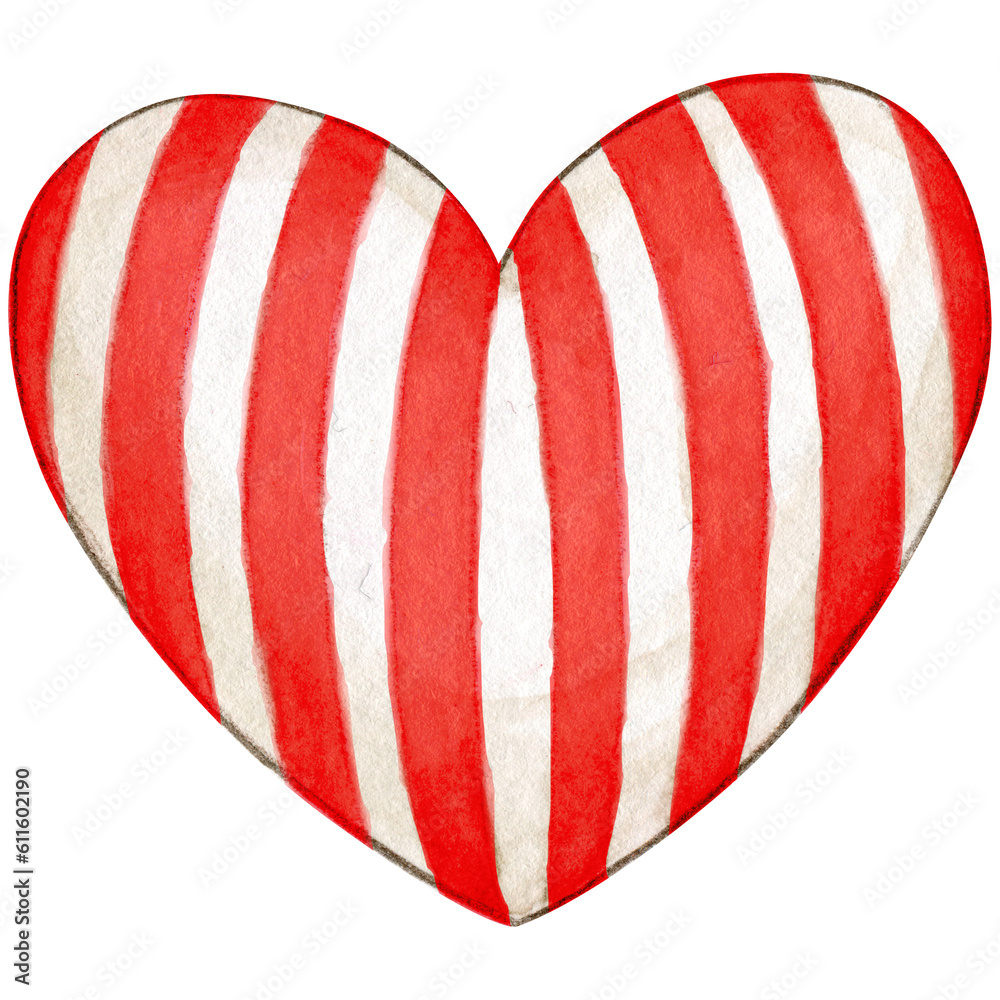Fototapeta premium watercolor decorative stuffed heart